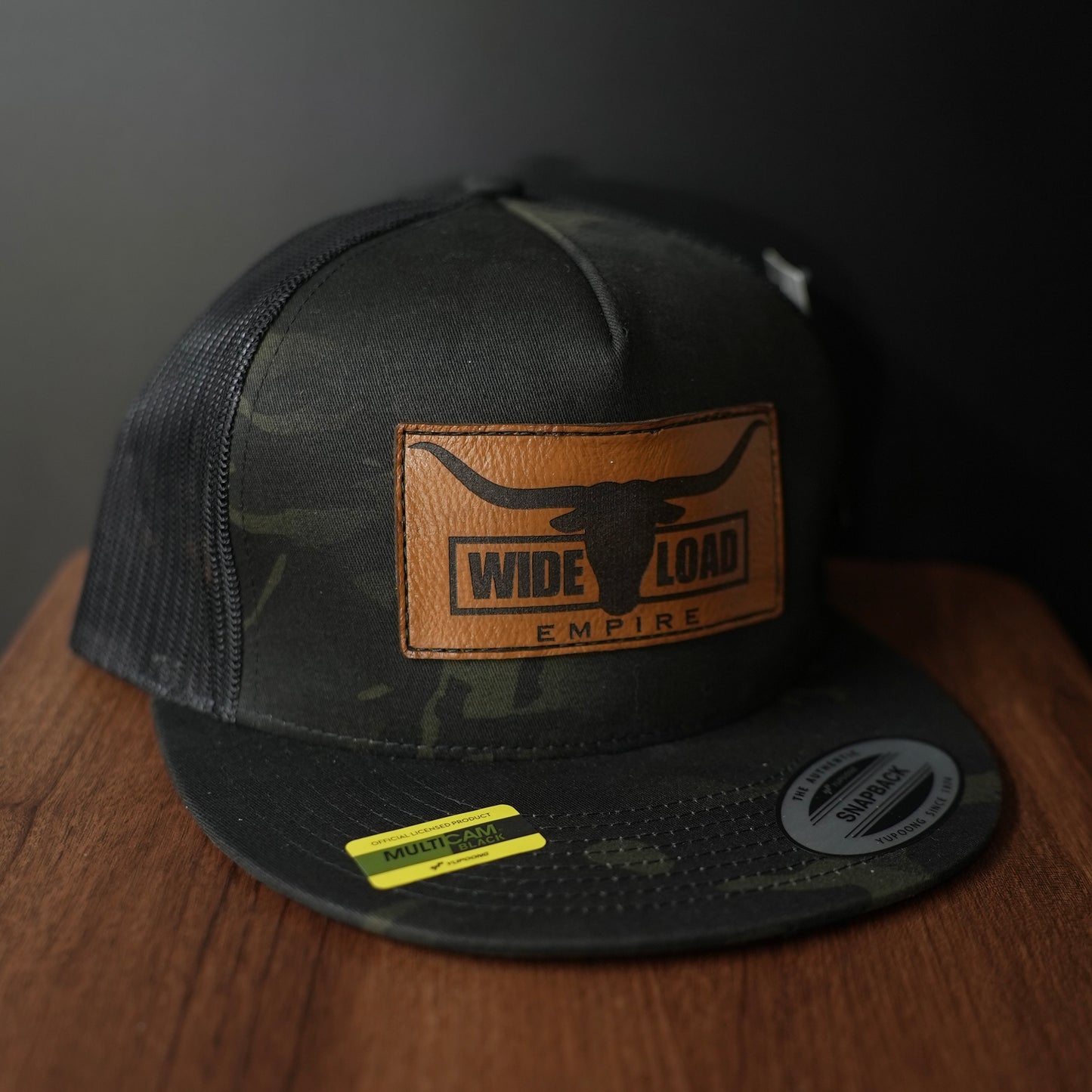 Longhorn Multicam Leather Flatbill