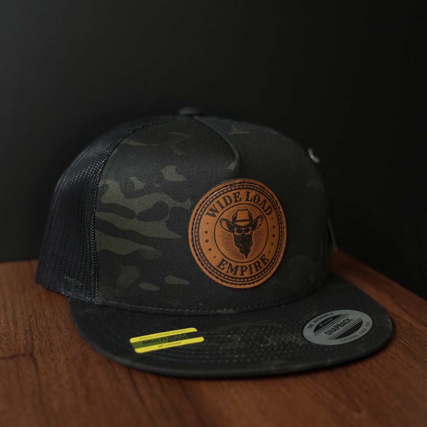 Outlaw Multicam Leather Flatbill