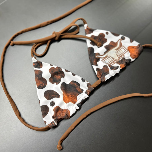 Cow Print Bikini Top