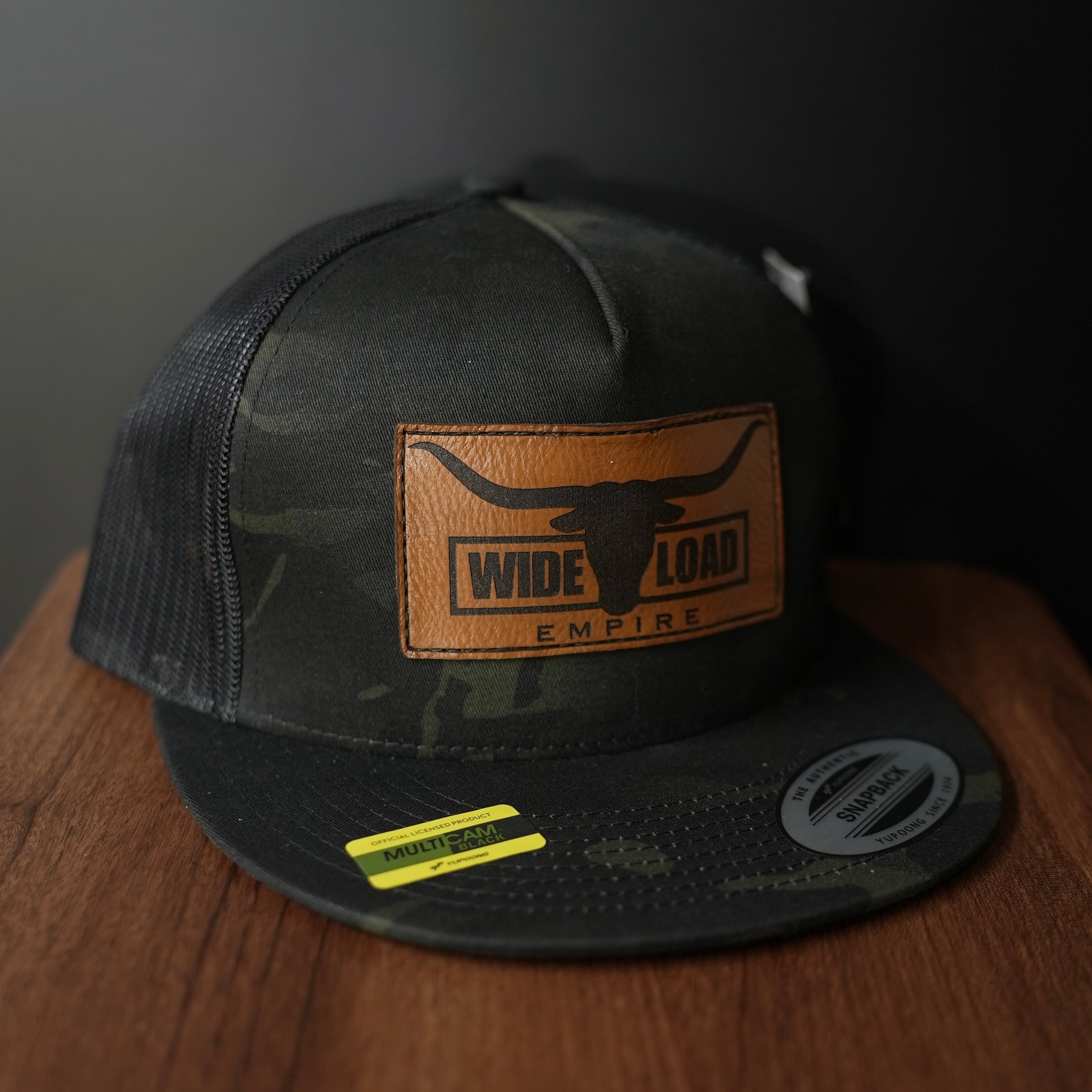 Longhorn Multicam Leather Flatbill